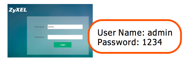 Opsætning af ZyXEL WAH7706 - brugernavnet og adgangskoden