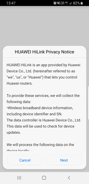 Opsætning af Huawei E5785