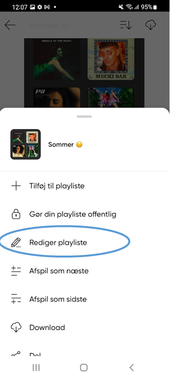 Redigér playliste