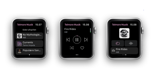 Apple Watch og Telmore Musik appen