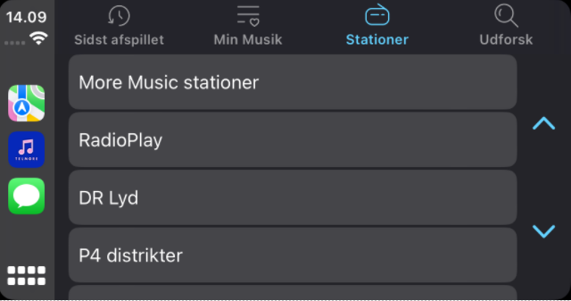 Find More Music og dansk live radio under Stationer