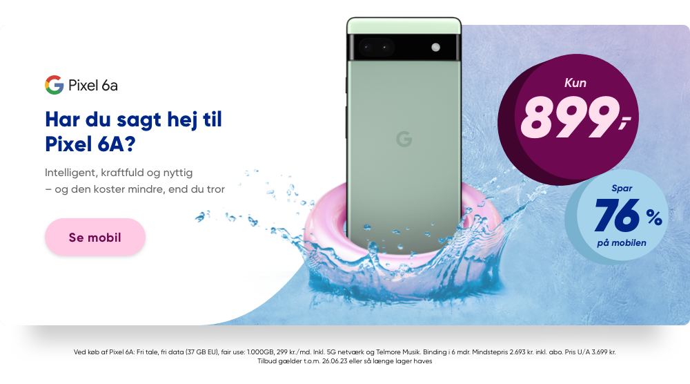 Google Pixel 6A hos Telmore