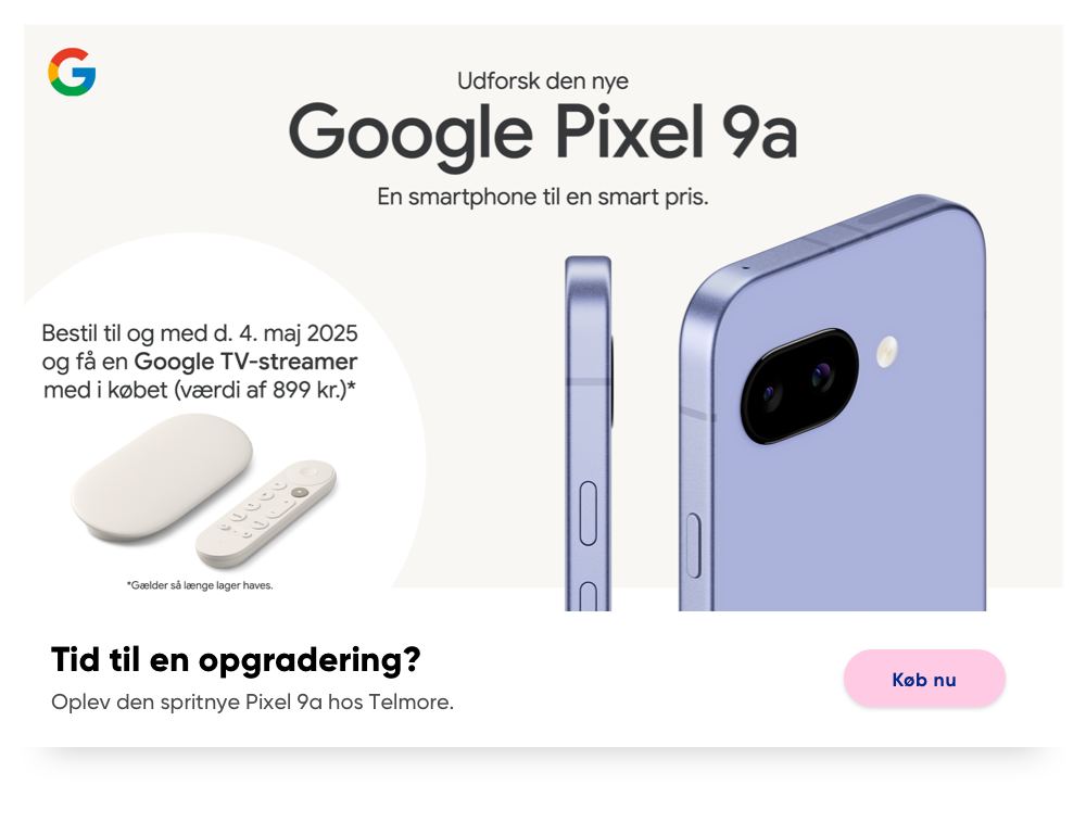 Google Pixel 9a hos Telmore