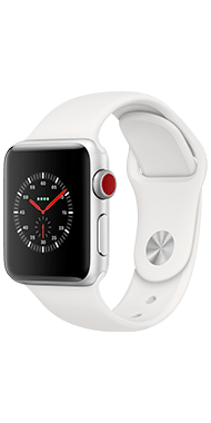 Apple Watch series 3 Silver white sports band side