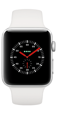 Apple Watch Series 3 42mm Silver White Sports front